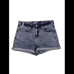 wild fable High Rise Washed Blue Roll-Cuff Jean Shorts